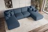 99rooms Gusto Wohnlandschaft Strukturstoff NEVE Dunkelblau mit Schlaffunktion Bild 3