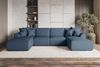 99rooms Gusto Wohnlandschaft Strukturstoff NEVE Dunkelblau mit Schlaffunktion Bild 2