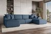 99rooms Gusto Wohnlandschaft Strukturstoff NEVE Dunkelblau mit Schlaffunktion Bild 1