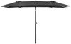 Outsunny Sonnenschirm Gartenschirm mit verstellbarem Neigungswinkel, LxB: 150x295 cm, Doppelsonnenschirm, Marktschirm, Grau, Polyester, Metall Bild 5