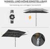 Outsunny Sonnenschirm Gartenschirm mit verstellbarem Neigungswinkel, LxB: 150x295 cm, Doppelsonnenschirm, Marktschirm, Grau, Polyester, Metall Bild 3