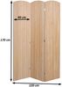 Bambus Paravent HWC-O30, Raumteiler Trennwand Sichtschutz, zusammenklappbar 3 Paneele 170x120cm Bild 3
