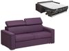 Schlafsofa 3-Sitzer Stoff VIZIR - Violett - Mit Lattenrost: 140 cm - Matratze: 16 cm mit Memory Schaum Bild 4