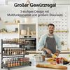 BlingBin Gewürzregal Gewürzständer, 3 Etagen Küchenregal Stehend für Arbeitsplatte, Gewürz Regal, Küchenarbeitsplatten-Organizer 1-tlg, Gewürz Organizer Großes Fassungsvermögen, Höhenverstellbar, Grau Bild 2