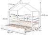Hausbett Luni Weiß 160 x 80 cm mit ausziehbarem Gästebett und Matratzen Vitalispa Bild 2