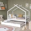 Hausbett Luni Weiß 160 x 80 cm mit ausziehbarem Gästebett und Matratzen Vitalispa Bild 5