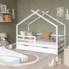 Hausbett Luni Weiß 160 x 80 cm mit ausziehbarem Gästebett und Matratzen Vitalispa Bild 3