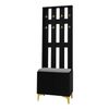 Garderobenschrank aus Spanplatte mit Wellenfront & Push-to-open, 60,5x35,2x180,5 cm, Weiß Bild 3