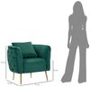 Dmora Sessel Prampolini, Gepolsterter Sitz, Einzelsofa im Wohnzimmer, Stuhl mit Armlehnen, 76x74 h71 cm, Grün Bild 3