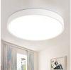 style home LED Deckenleuchte Flach Rund Deckenlampe aus Metall, Warmweiß 3000K, 24W/36W/48W, LED fest integriert, nicht dimmbar, Warmweiß 3000K, Weiß 50*50*4cm für Schlafzimmer Wohnzimmer Küche Büro Flur Diele Bild 1