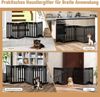 Hundeabsperrgitter, freistehendes Schutzgitter, HxB: 60x204 cm, MDF, zusammenklappbares Türgitter, weiß Bild 4