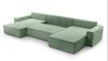 AX LIVING Salbeigrün Sofa U Form mit Schlaffunktion – Cedria U 389cm Bild 4