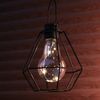 LED Solar Hängeleuchte eckig - Laterne - 3 warmweiße LED - H: 14,5cm - Dämmerungssensor - schwarz Bild 5