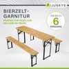 Juskys 'Bichl' Bierzeltgarnitur 3-teilig, klappbar, Holz / Metall natur, 170 x 46 x 77 cm Bild 3