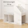 Schuhbank mit Abnehmbarem Sitzkissen & 3 Unteren Fächern & 3 Seitlichen Ablagefächern Bild 2