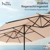 PHI VILLA Sonnenschirm, Balkon Rechteckig Groß Balkonschirm Garten Gartenschirm mit Kurbel UV Schutz Parasol Windfest, Mit der rostfreien Stahlstange und 12 Stahlrippen Bild 3