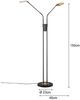 Fischer & Honsel 'Dent' LED Stehleuchte 2-flammig, Metall schwarz blattgoldfarben, Höhe 150 cm Bild 4