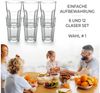 KONZEPT Gläser-Set Wassergläser Set 270/350/410 ml, Trinkgläser Set, Gläser Set Stapelbar, 12-tlg, 12-tlg, 410 ml, Perfekt für Saft, Cocktails, Latte Macchiato Bild 4