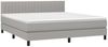 vidaXL Polsterbett mit Matratze & LED Hellgrau 180x200 cm Stoff, Härtegrad: H2 [3133333] Bild 3