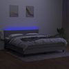 vidaXL Polsterbett mit Matratze & LED Hellgrau 180x200 cm Stoff, Härtegrad: H2 [3133333] Bild 4