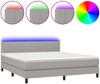 vidaXL Polsterbett mit Matratze & LED Hellgrau 180x200 cm Stoff, Härtegrad: H2 [3133333] Bild 2