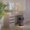 Schminktisch Sherry Cashmere 120 cm mit Spiegel, Hocker & LED-Beleuchtung Vicco Bild 5