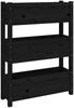 vidaXL Pflanzkübel Schwarz 77x25x104,5 cm Massivholz Kiefer 823938 Bild 2