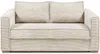 Vente-unique - LORETO Sofa SamtStoff Beige - B 95 cm x H 90 cm x L 195 cm Bild 2