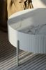 Couchtisch Olmi rund Ø80x40 cm, Weiß - Stabiler Sofatisch mit Metallbeinen Bild 3