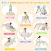 3er Set Klettergerüst mit Rutsche & Kletterbogen & Baustein Set Klappabres Kletterdreieck Natur Bild 5