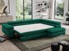 Mks Möbel 'Pedro L-Form' Ecksofa mit Schlaffunktion, verstellbaren Kopfstützen & Bettkasten, Dunkelgrün, Velours, mit Topper, rechts Bild 5