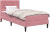 vidaXL Bettgestell mit Matratze mit Kopfteil Rosa 100 x 200 cm Samt 3415033 Bild 2