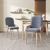 Merax Esszimmerstuhl aus Samt, 2er-Set, Rattan-Design, Wohnzimmer, Schlafzimmer, Mit vier Metallbeinen (Holzmaserungseffekt), Grau Bild 2