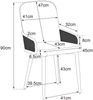 Merax Esszimmerstuhl aus Samt, 2er-Set, Rattan-Design, Wohnzimmer, Schlafzimmer, Mit vier Metallbeinen (Holzmaserungseffekt), Grau Bild 4