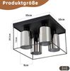 ZMH Deckenlampe Wohnzimmer Deckenleuchte Glas - 4 Flammig E27 Vintage Schwarz Esszimmerlampe Industrial Style Metall Decke Retro Wohnzimmerlampe für Schlafzimmer Esszimmer Küche(ohne Leuchtmittel) Bild 3