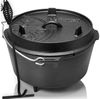 Petromax Schmortopf Feuertopf Dutch Oven ft9 mit Füssen 8-14 Personen 7,5l, Gusseisen (Spar-Set, 6-tlg, Topf+Deckel+Deckelheber+Paste+Schaber+Feuer-Kit), Deckel mit Henkel, als Pfanne nutzbar, Topf induktionsfähig Bild 3