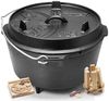 Petromax Schmortopf Feuertopf Dutch Oven ft9 mit Füssen 8-14 Personen 7,5l, Gusseisen (Spar-Set, 6-tlg, Topf+Deckel+Deckelheber+Paste+Schaber+Feuer-Kit), Deckel mit Henkel, als Pfanne nutzbar, Topf induktionsfähig Bild 4