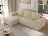 Ecksofa mit Schlaffunktion, Bettkasten und losen Kissen für das Wohnzimmer - TRENTINO - Beige Boucle - links Bild 4