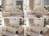 Ecksofa mit Schlaffunktion, Bettkasten und losen Kissen für das Wohnzimmer - TRENTINO - Beige Boucle - links Bild 2