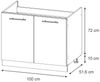 Spülenunterschrank Fame-Line Goldkraft Eiche/Weiß 100 cm, AP Marmor Vicco Bild 2