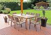 Garten-Sitzgruppe ALWIN 9-tlg. - Kunststoff, Braun | Gartenmöbel-Set Gartengarnitur Garten-Essgruppe mit geschlossenen Stühlen und Esstisch Bild 2