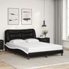 vidaXL Bettgestell mit LED ohne Matratze "Hvar" Schwarz und Weiß 140x200 cm 3213939 Bild 4
