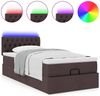 vidaXL Ottomane Bett mit Matratze & LEDs Dunkelbraun 90x200 cm Stoff 3312363 Bild 5