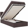 vidaXL Ottomane Bett mit Matratze & LEDs Dunkelbraun 90x200 cm Stoff 3312363 Bild 2