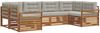 vidaXL Outdoor-Sofagarnitur mit Kissen 6 pcs Natürlich und Hellgrau 3374021 Bild 2