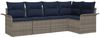 vidaXL Gartensofa-set mit Kissen 5 pcs Grau Poly-Rattan 3345365 Bild 2