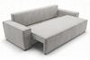 GRAINGOLD Sofa Sivra, Schlafsofa mit Bettkasten, Couch 3-Sitzer, Schlafcouch, Velour-Stoff, Hellgrau Bild 5