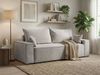 GRAINGOLD Sofa Sivra, Schlafsofa mit Bettkasten, Couch 3-Sitzer, Schlafcouch, Velour-Stoff, Hellgrau Bild 3