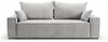 GRAINGOLD Sofa Sivra, Schlafsofa mit Bettkasten, Couch 3-Sitzer, Schlafcouch, Velour-Stoff, Hellgrau Bild 2