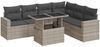 vidaXL 7-tlg. Garten-Sofagarnitur mit Kissen Hellgrau Poly Rattan 3326333 Bild 2